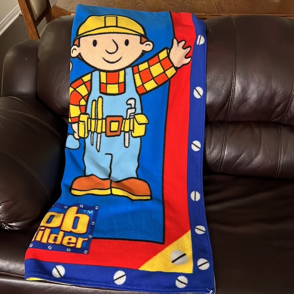 Vintage Bob The Builder Rare Fun Fleece Throw Blanket - Picture 5 of 14